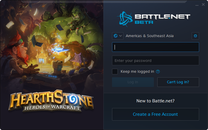 Battle.net App ログイン画面